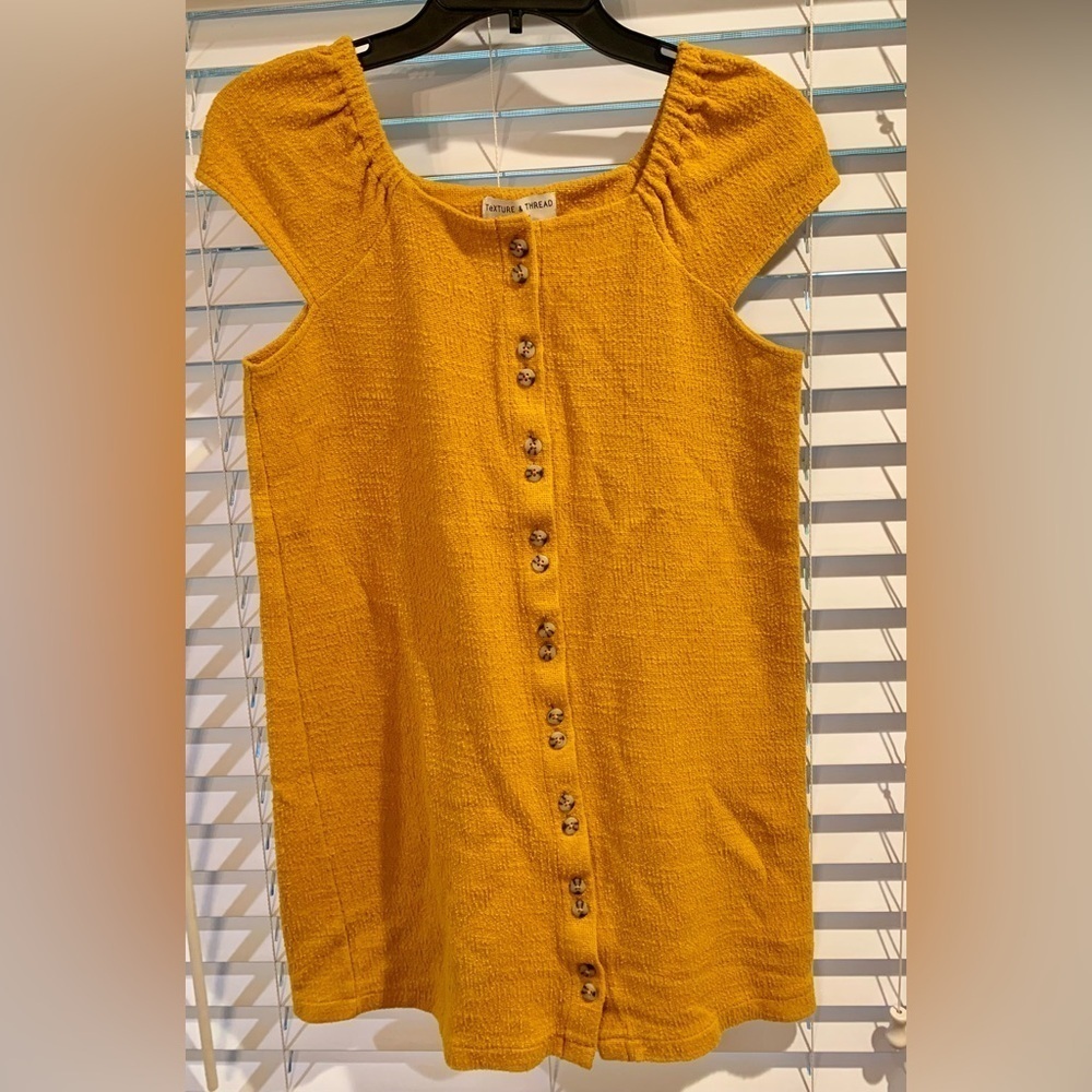 Madewell Texture & Thread Cotton Yellow/Gold Mini Dress Size XS